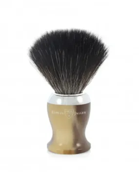 Edwin Jagger - 21SB722CR Imitation Horn Black Synthetic Shaving Brush, Medium