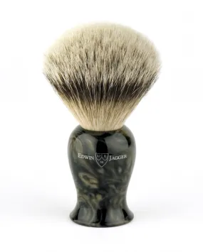 Edwin Jagger - BMPSBST Plaza Imitation Black Marble Silver Tip Badger Shaving Brush, Medium