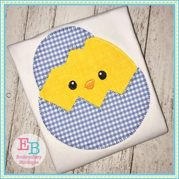 Egg Chick Blanket Stitch Applique