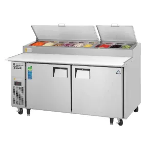 Everest - EPPR2, Commercial 71" 9 Pan Pizza Prep Table Refrigerator