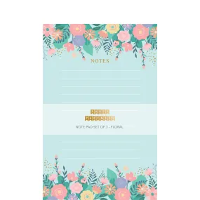 Floral Note Pads Set of 3