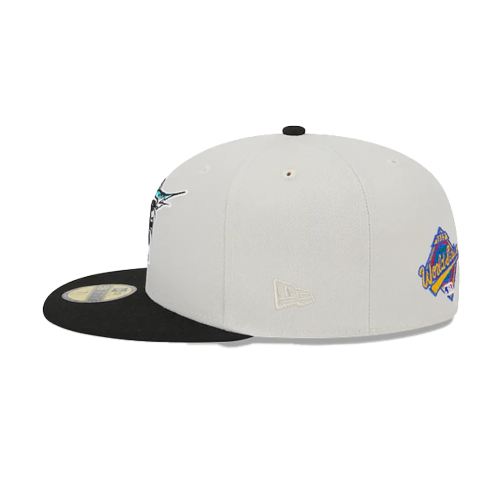 Florida Marlins New Era World Class Back Patch 59FIFTY Fitted Hat