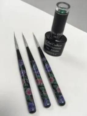 Flower nail brushes 3 pcs