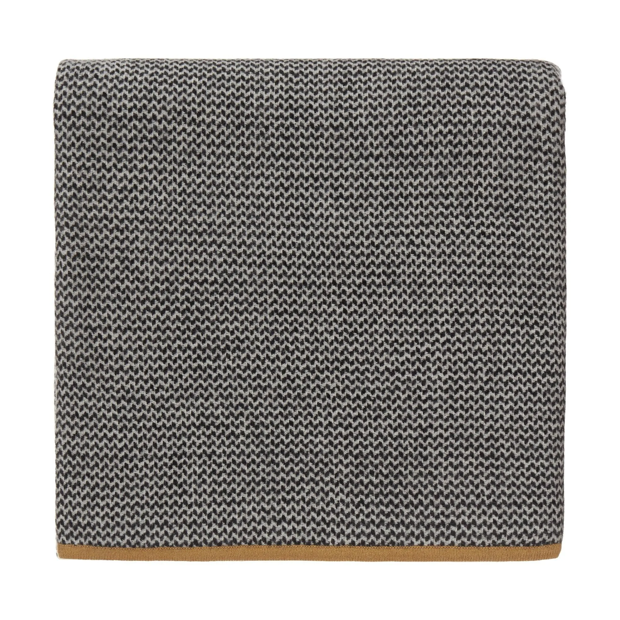 Foligno Cashmere Blanket [Black/Cream/Ochre]