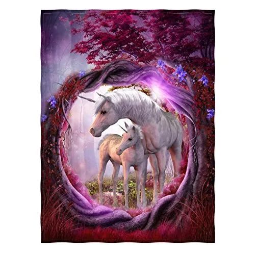 Galaxy Cat Printing Velvet Plush Throw Blanket  58" x 80"