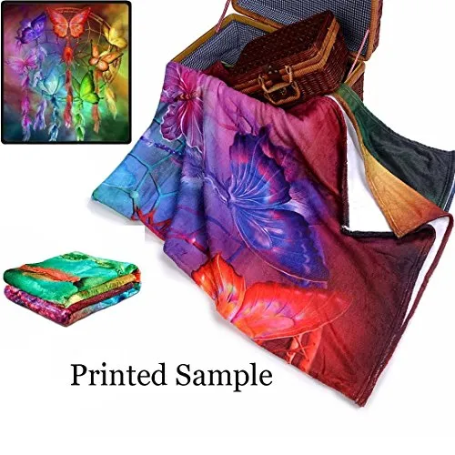 Galaxy Cat Printing Velvet Plush Throw Blanket  58" x 80"