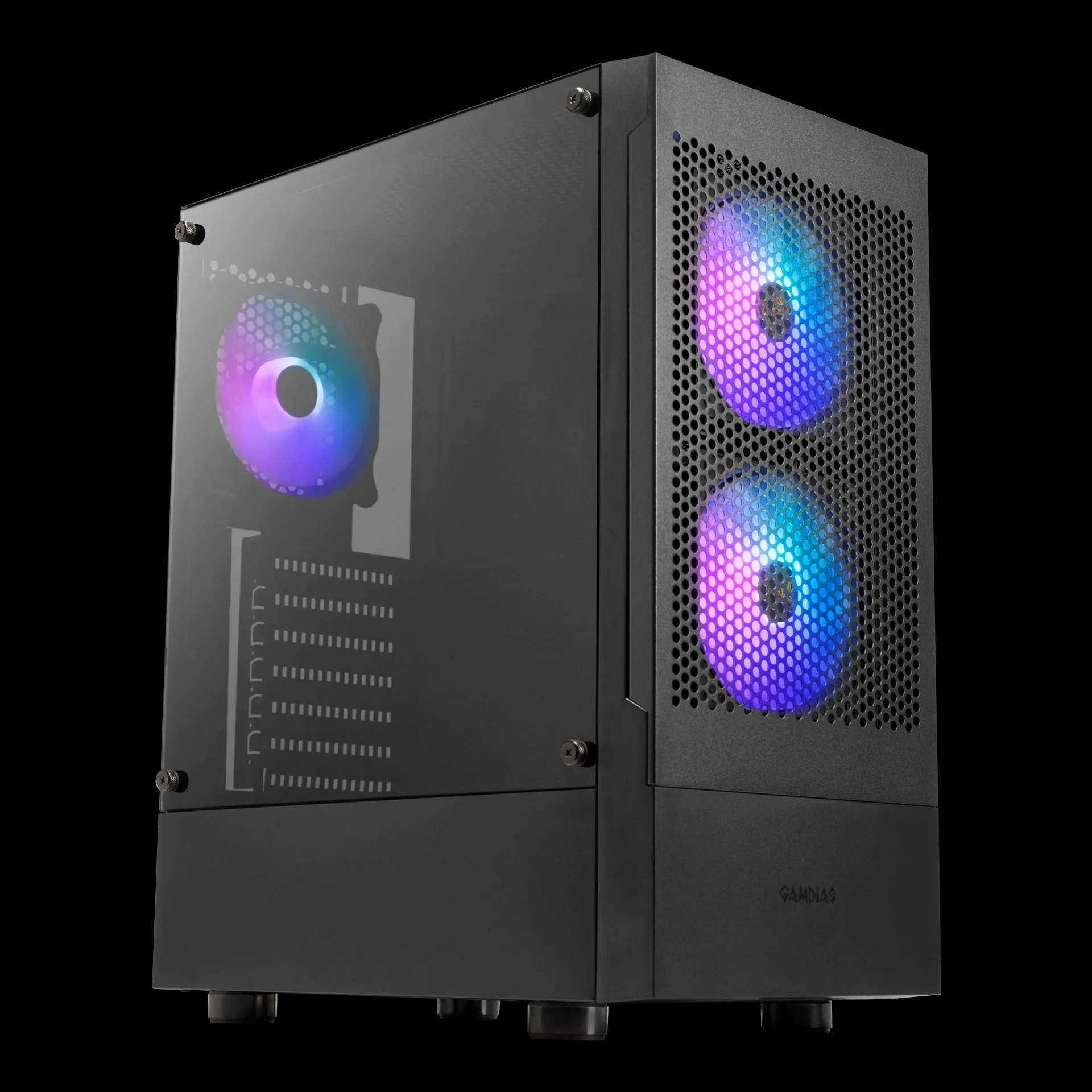 GAMDIAS Talos E3 MESH Tempered Glass Mid Tower (ATX) Gaming PC Casing | Included 3x 120mm ARGB Case Fans