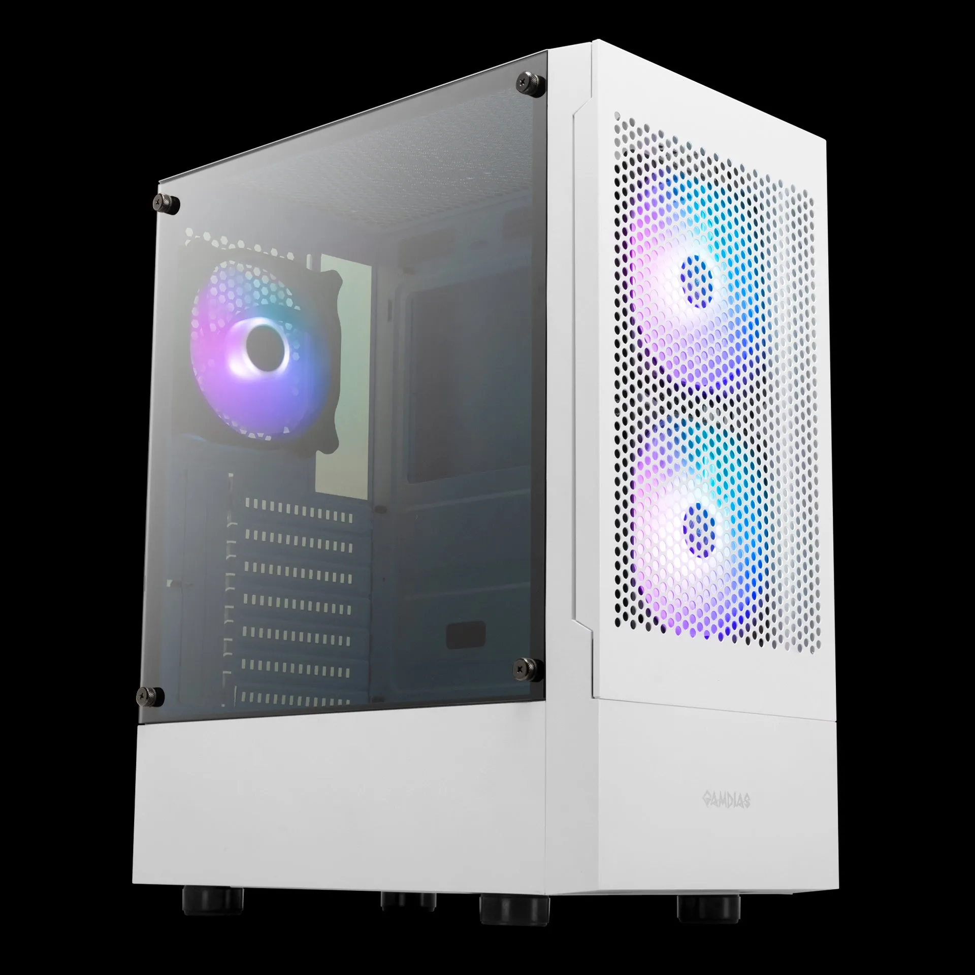 GAMDIAS Talos E3 MESH Tempered Glass Mid Tower (ATX) Gaming PC Casing | Included 3x 120mm ARGB Case Fans