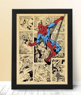 Gladtogift Marvel Spider man comic stripe Frames For Wall Decoration 9x12 Photo Frames For Home, Office or Wall Decoration, Ideal Gift for Friends and Family, Wall Hanging for Home Decor