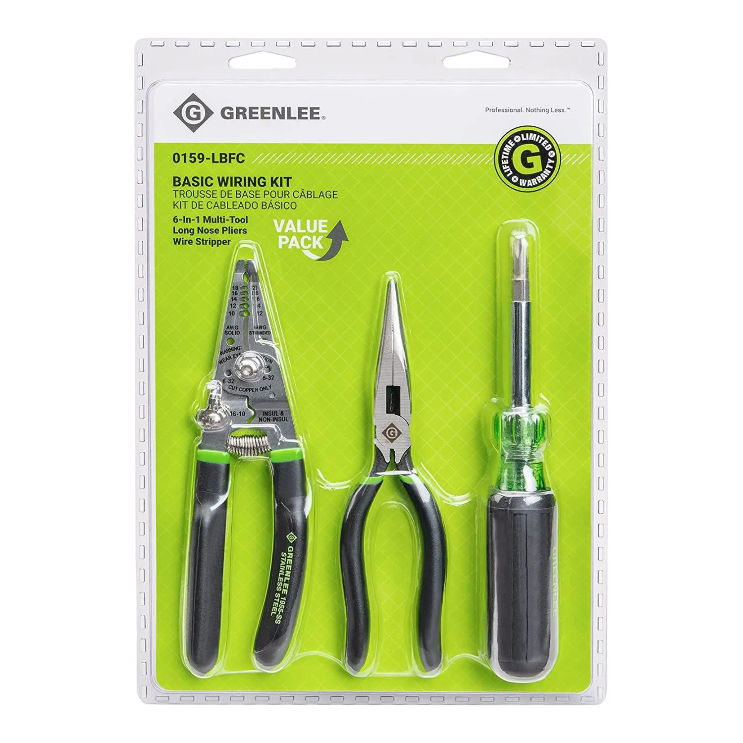 Greenlee 0159-LBFC Electrician Tool Kit, 3 Pc.