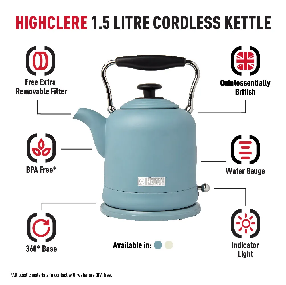 Haden Highclere Poole Blue Kettle