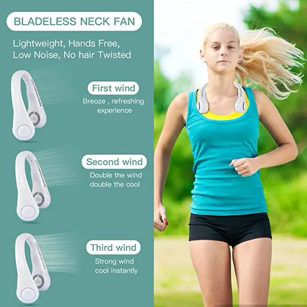 Hand Free Portable Neck Fan Bladeless Neck Fan USB Rechargeable Neck Fan