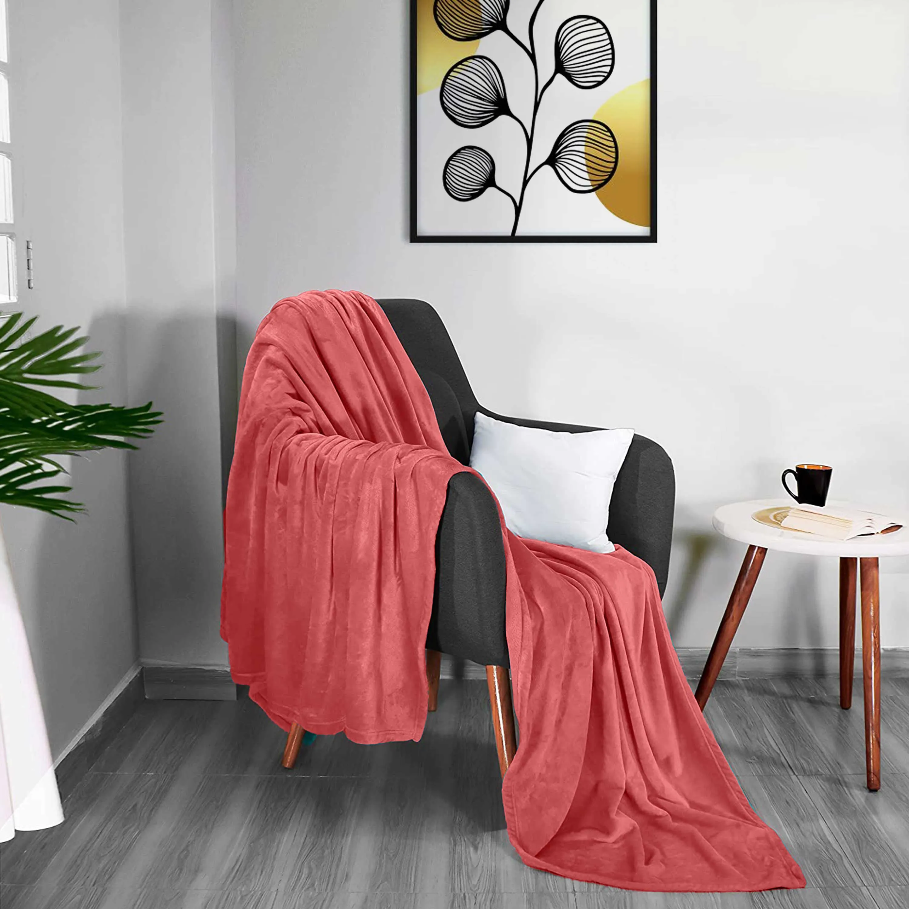 High Quality Blush Single Size Blanket 160x220cm Soft Flannel Blanket Suitable for All Seasons it is Warm Throw Blanket for Bedroom, Couch Sofa, Living Room, Fashion Sofa Bedding, Car, Sofa Recliner