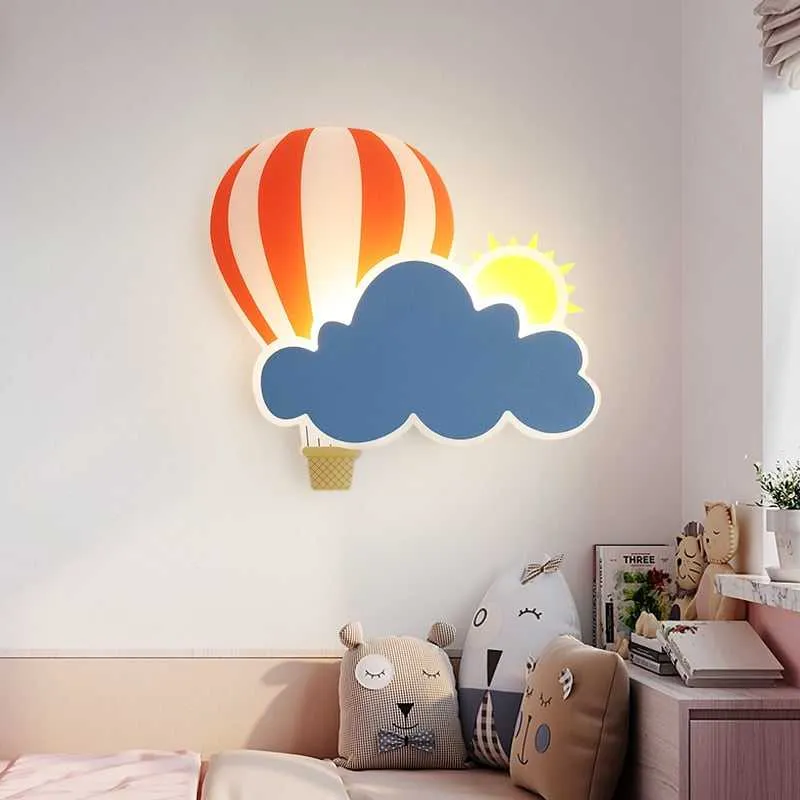 Hot Air Balloon Cloud Wall Light | Kids Room Hot Air Balloon Cloud Wall Light