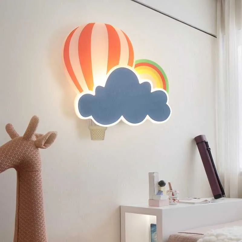 Hot Air Balloon Cloud Wall Light | Kids Room Hot Air Balloon Cloud Wall Light