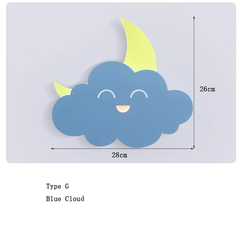 Hot Air Balloon Cloud Wall Light | Kids Room Hot Air Balloon Cloud Wall Light