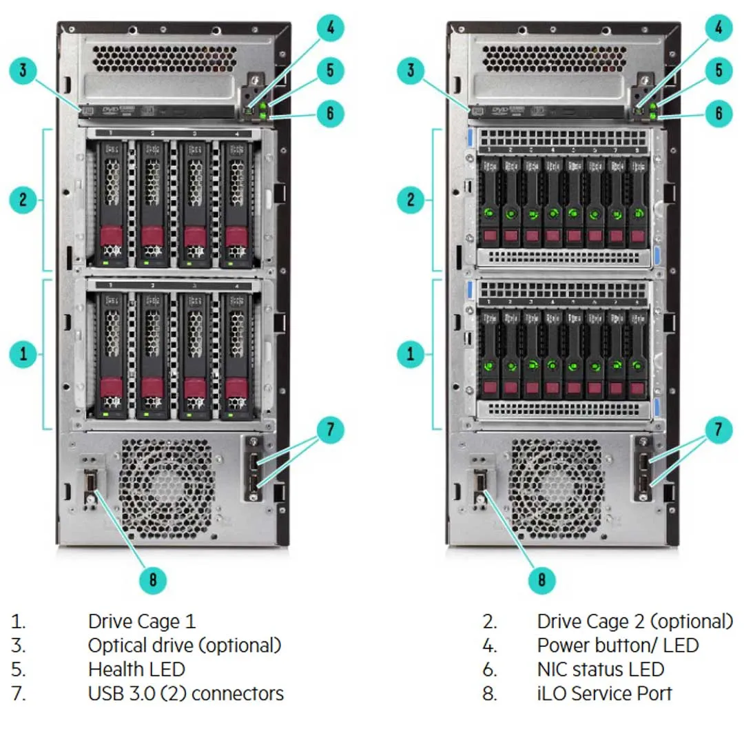 HPE ProLiant ML110 Gen10 4 LFF Non-Hot-Plug Server Chassis | 872305-B21