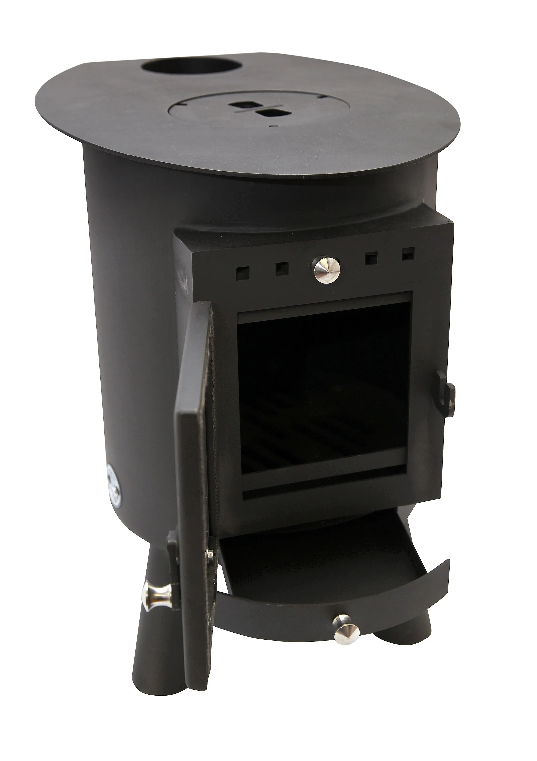 Hygge Oval Wood Stove | 4.5kw 18kg | Single Wall Flue and Boiler Package