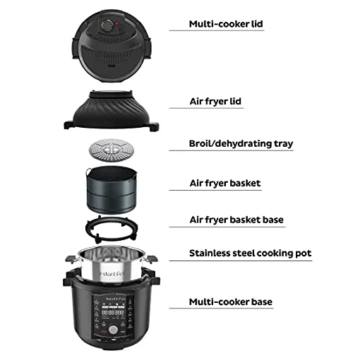 Instant Pot Pro Crisp 11 in 1, Electric Pressure Cooker with Air Fryer Combo, Roast, Bake, Dehydrate, Slow Cook, Rice Cooker, Steamer, Saute, 8 Quart, 14 One-Touch Programs