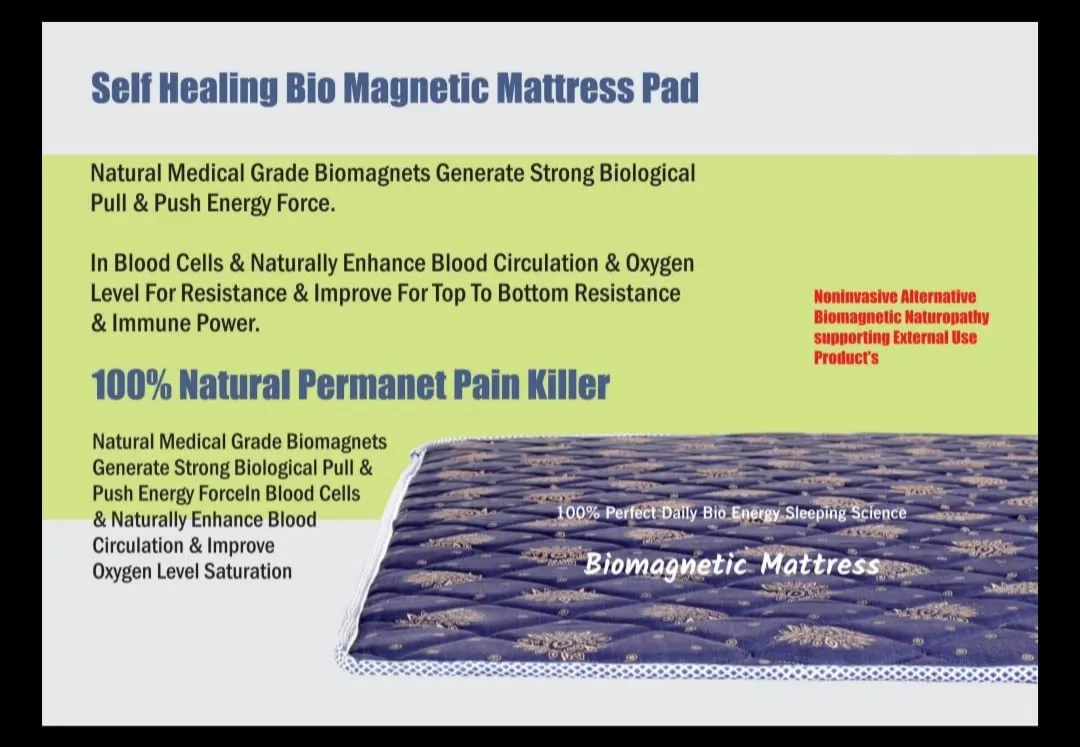 Jay Gel AMBE BIO Magnetic Mattress Protector with 2 Pillow (6X6 feet) Blue