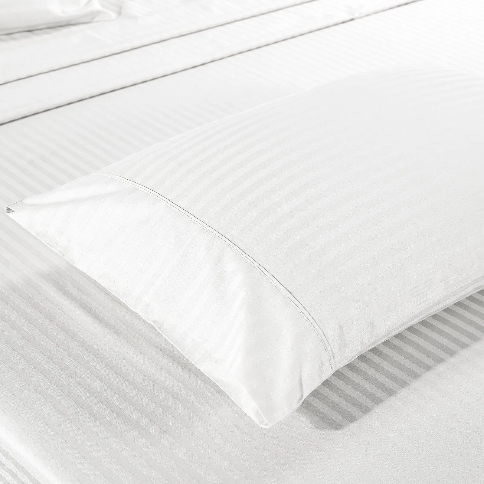 Kensington 1200 Thread Count 100% Egyptian Cotton Sheet Set Stripe Hotel Grade Queen White