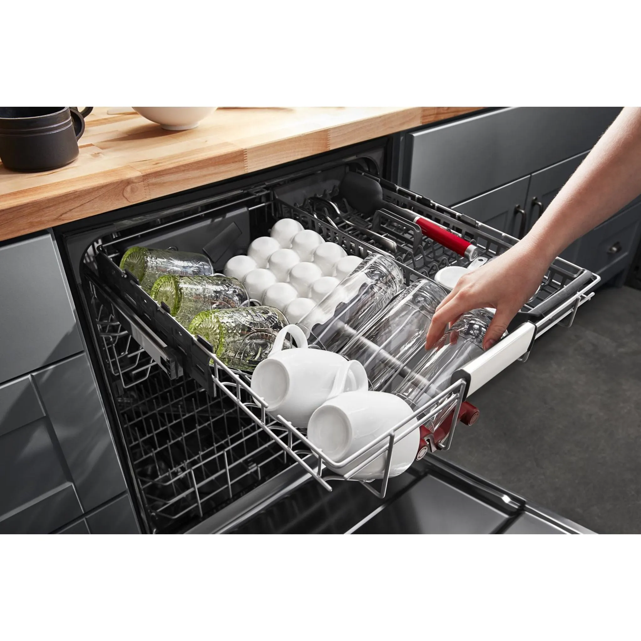 KitchenAid Dishwasher Stainless Steel Tub (KDFM404KBS) - Black Stainless