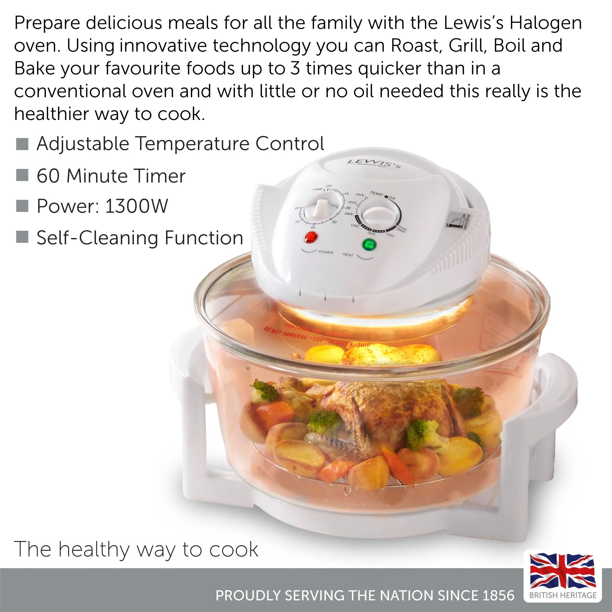 Lewis's 12 Litre Halogen Oven Air Fryer - White