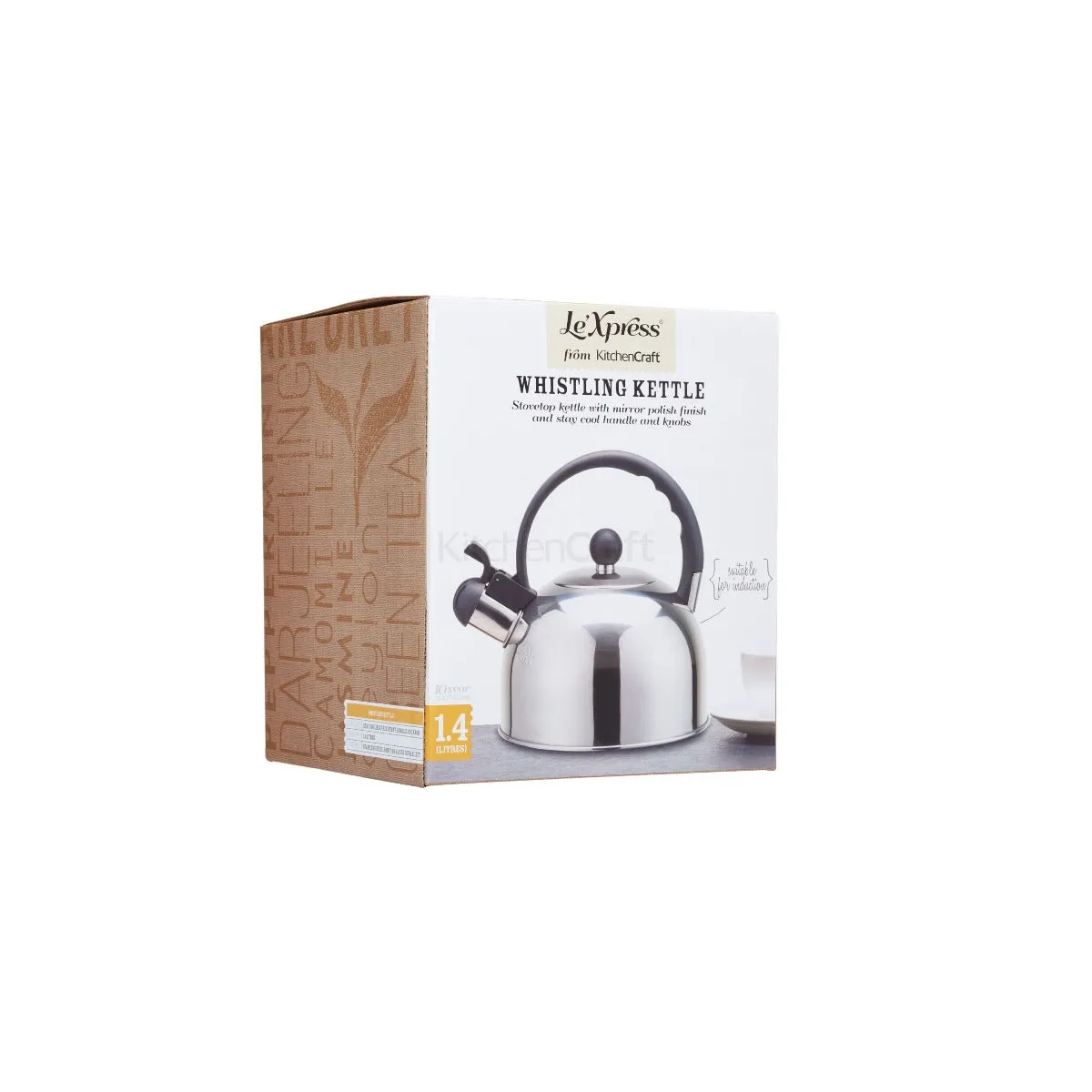 Le'Xpress Whistling Kettle Mirror Polish 1.4L