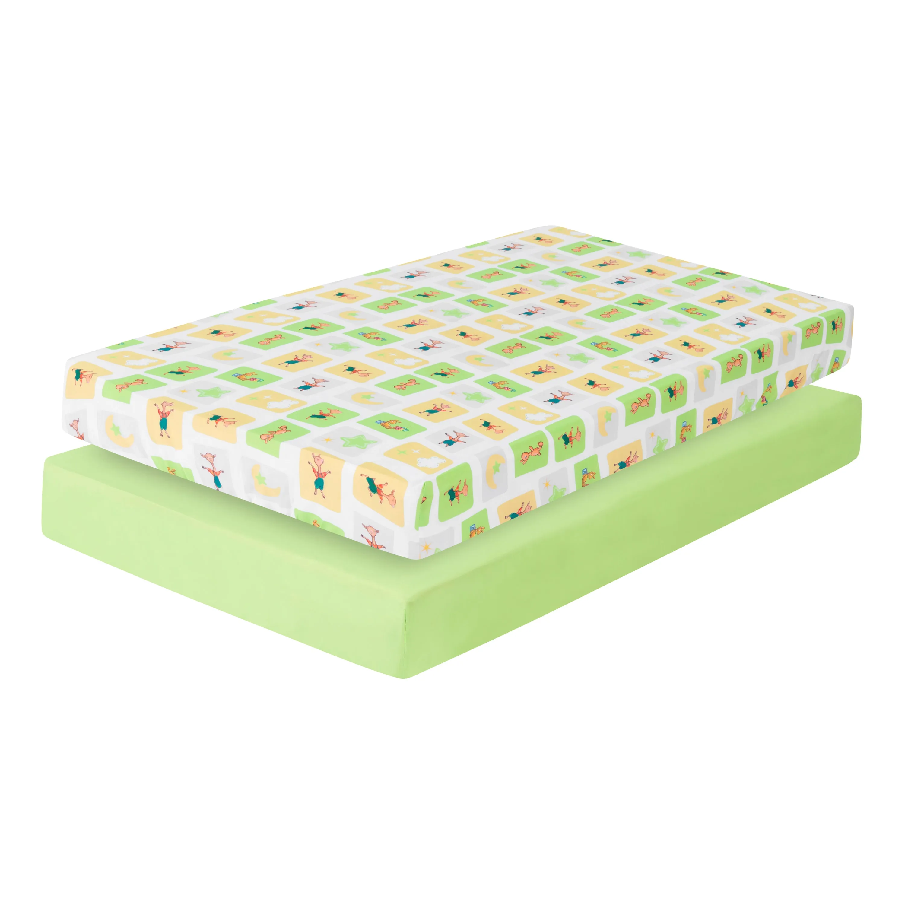 Llama Llama / Green 2-Pack Fitted Crib Sheet