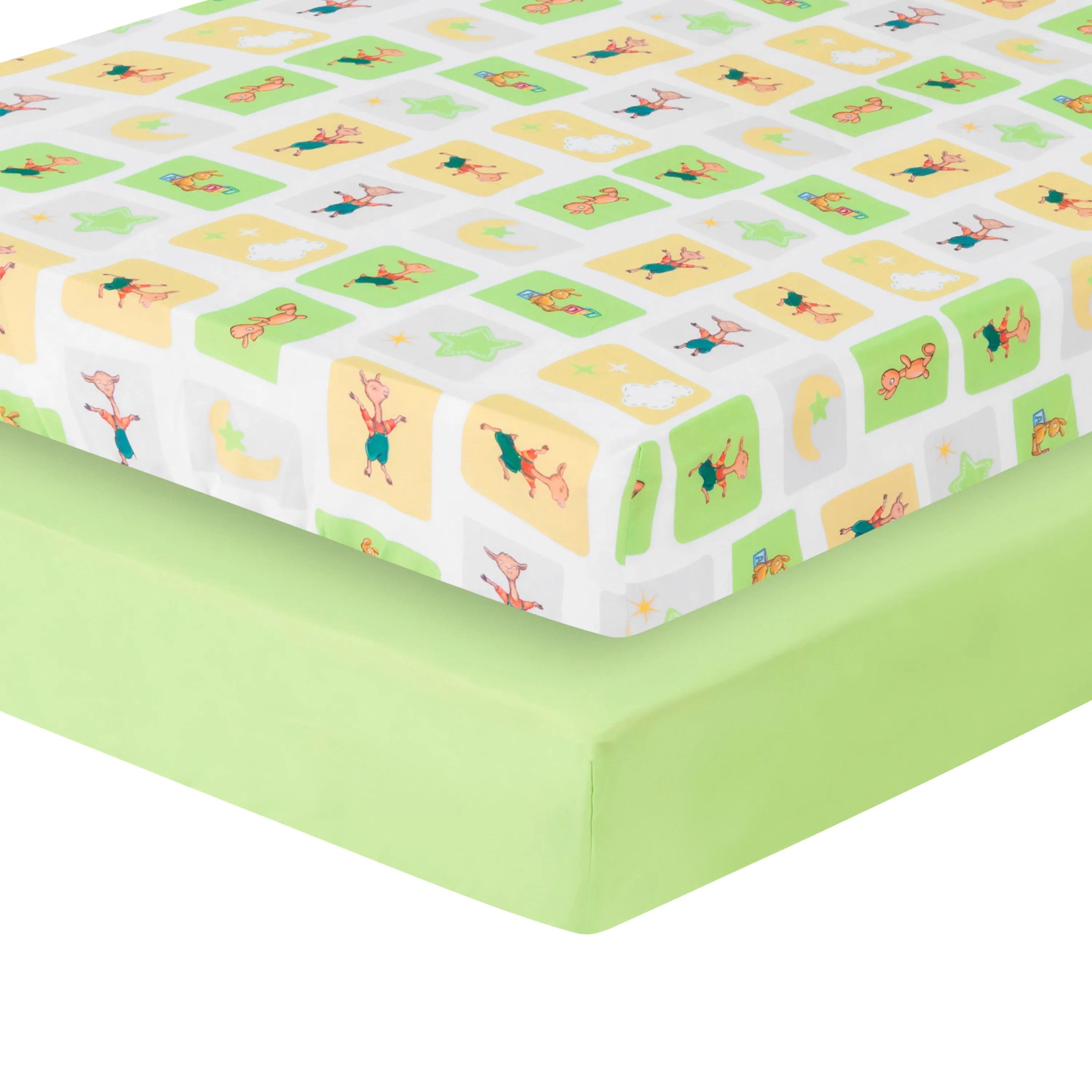 Llama Llama / Green 2-Pack Fitted Crib Sheet