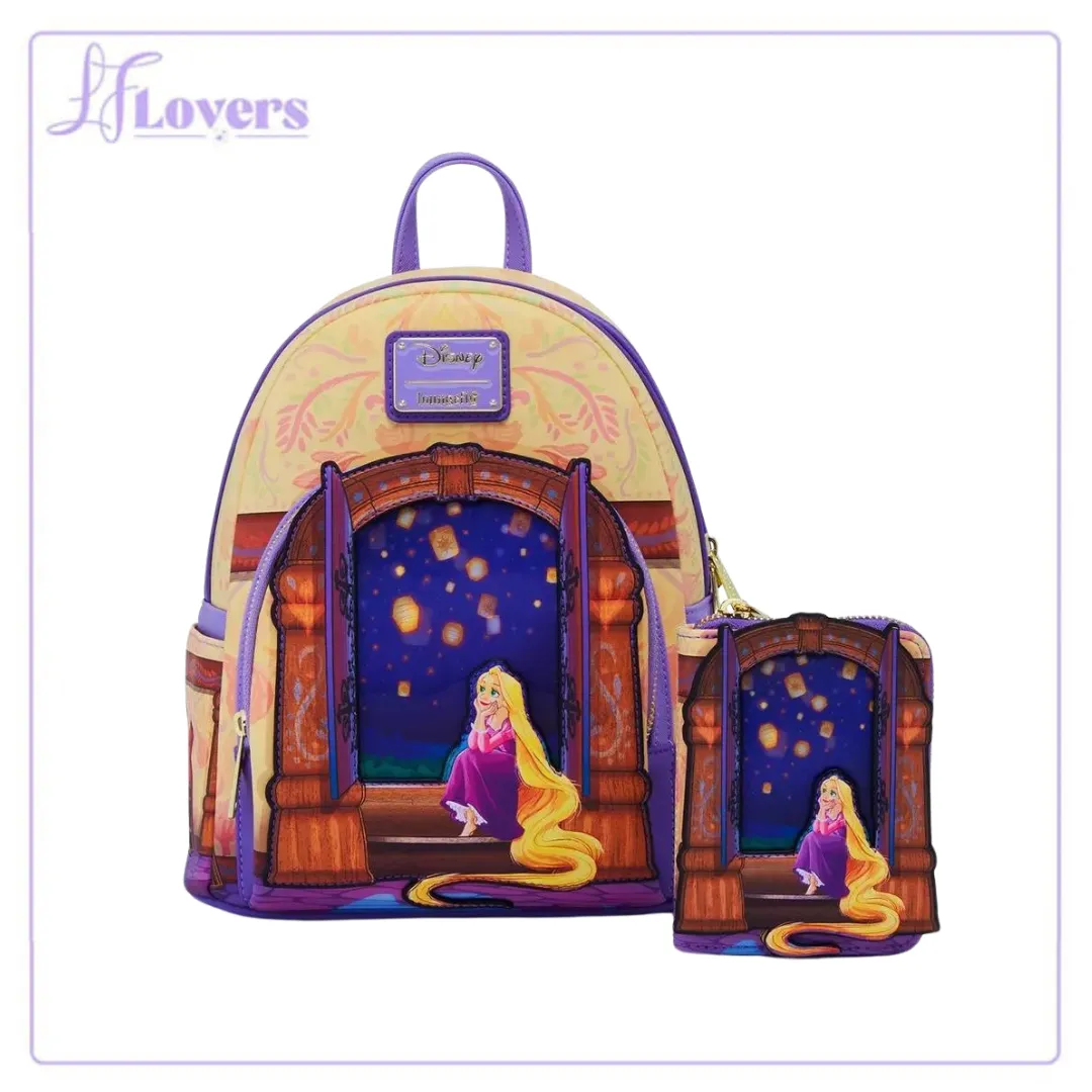 Loungefly Disney Tangled Rapunzel Lenticular Lantern Window Small Zip Wallet