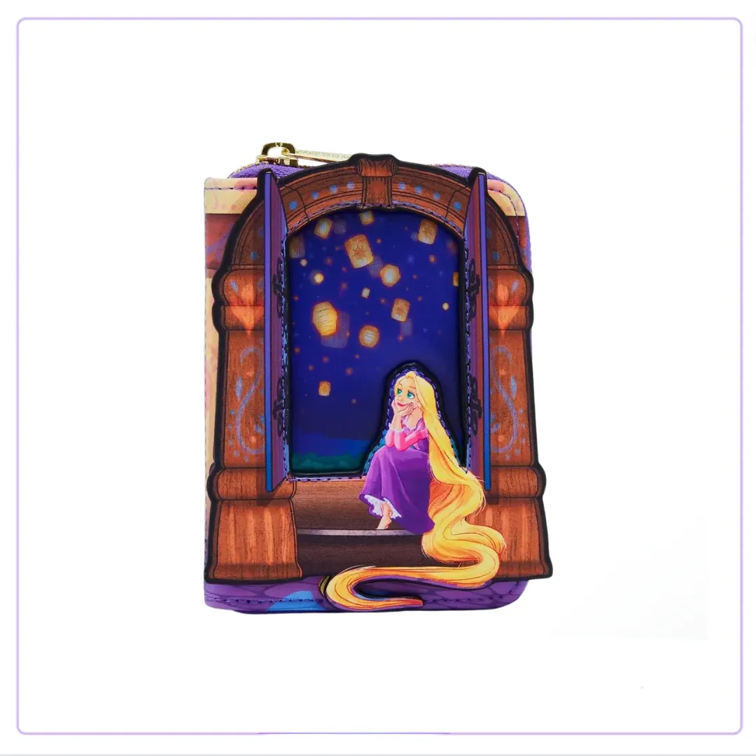 Loungefly Disney Tangled Rapunzel Lenticular Lantern Window Small Zip Wallet