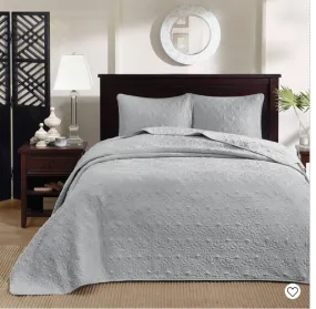 Madison Park Mansfield Antimicrobial Treated 3pc King Size Bedspread Set