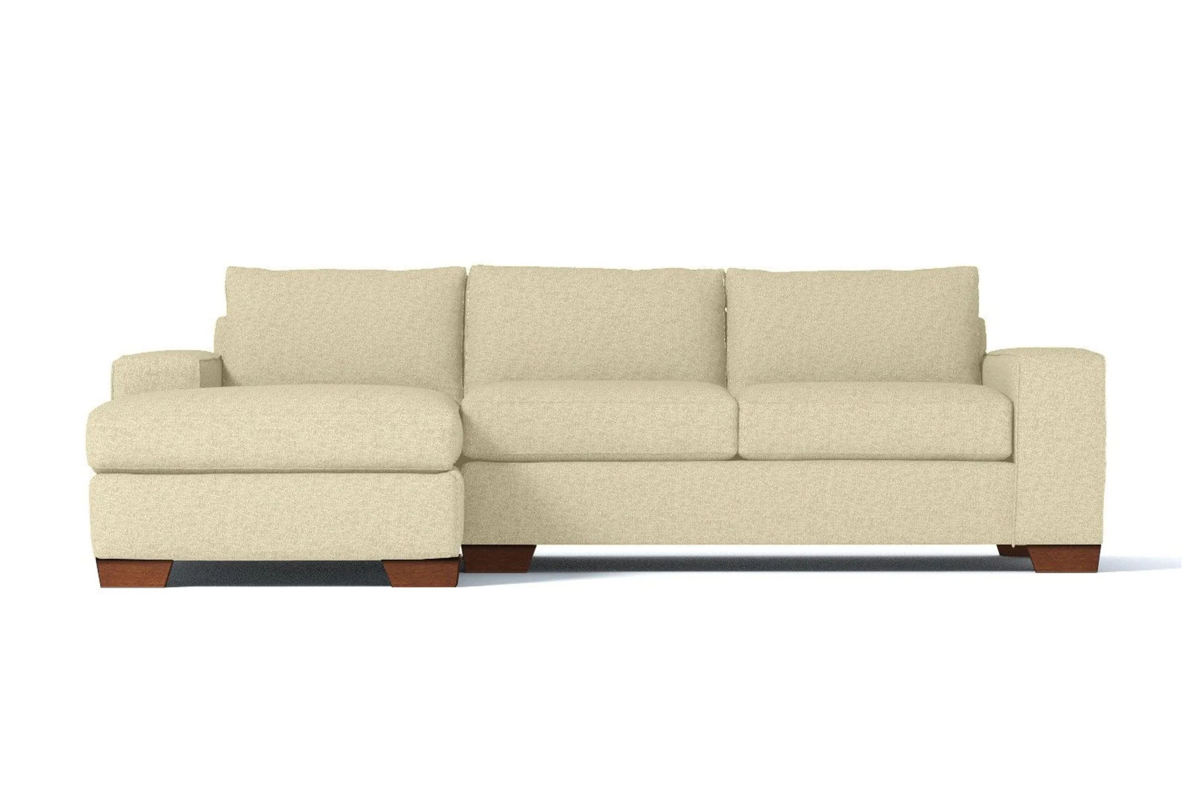 Melrose 2pc Sleeper Sectional :: Leg Finish: Pecan / Configuration: LAF - Chaise on the Left / Sleeper Option: Deluxe Innerspring Mattress