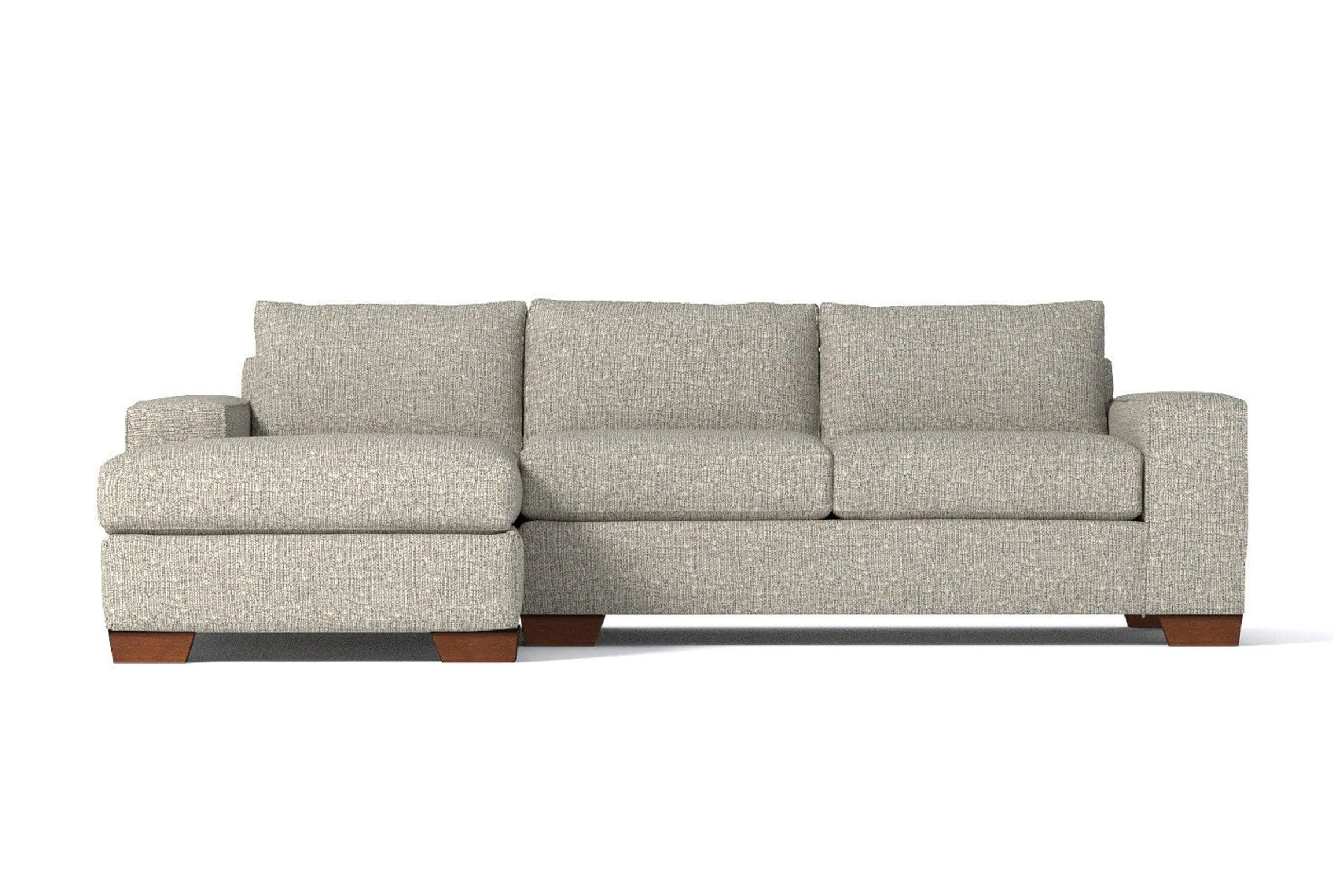 Melrose 2pc Sleeper Sectional :: Leg Finish: Pecan / Configuration: LAF - Chaise on the Left / Sleeper Option: Deluxe Innerspring Mattress