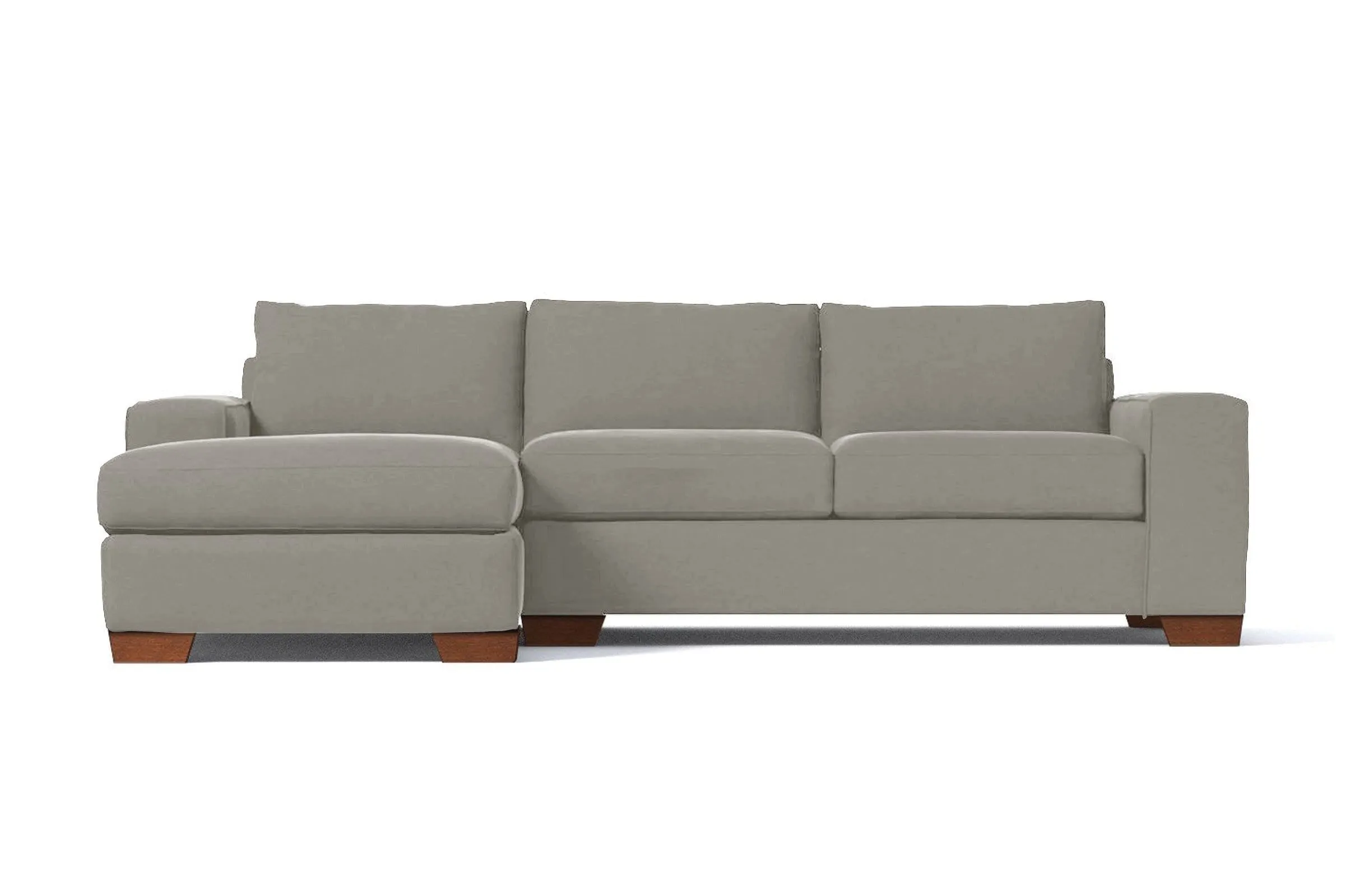 Melrose 2pc Sleeper Sectional :: Leg Finish: Pecan / Configuration: LAF - Chaise on the Left / Sleeper Option: Deluxe Innerspring Mattress