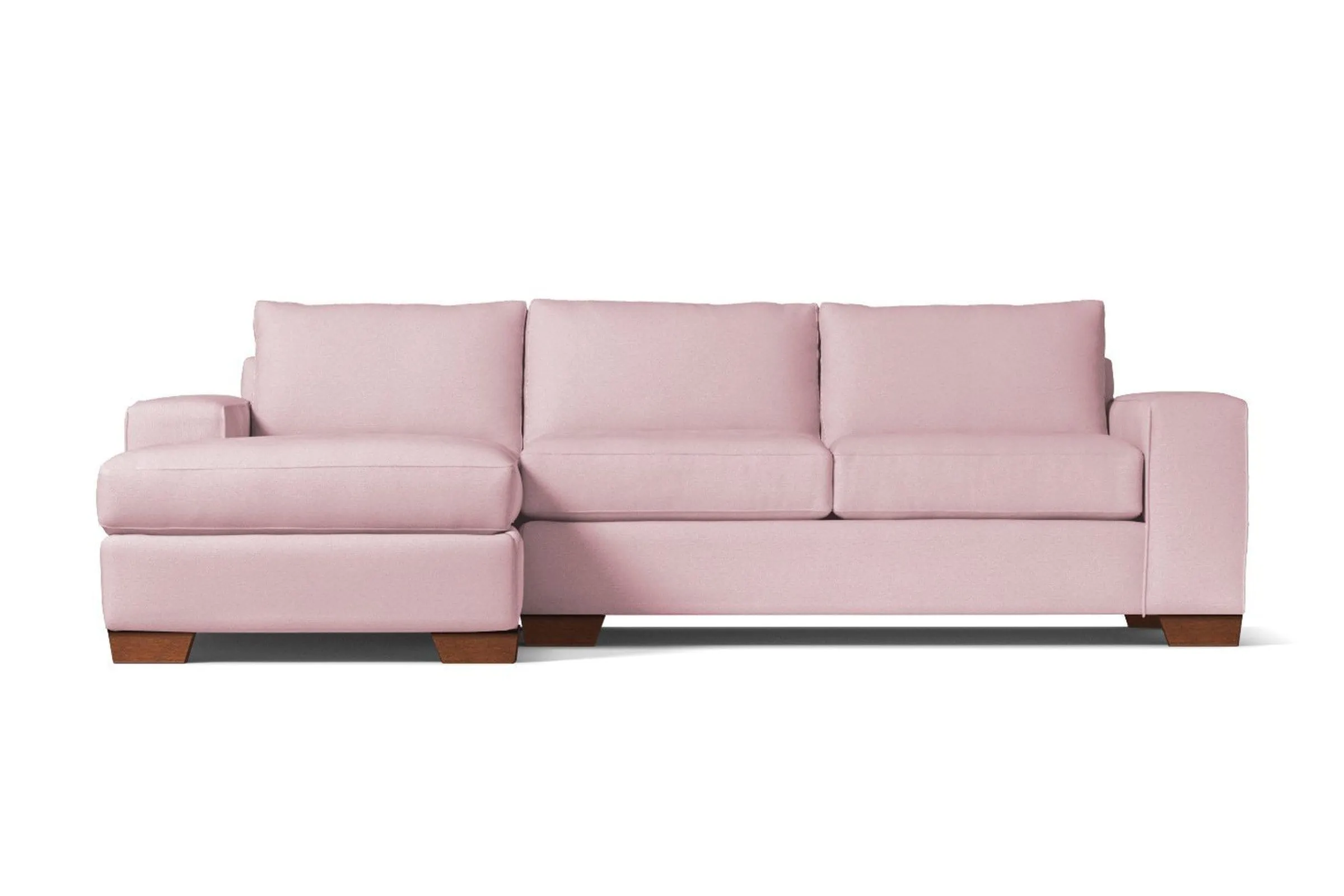 Melrose 2pc Sleeper Sectional :: Leg Finish: Pecan / Configuration: LAF - Chaise on the Left / Sleeper Option: Deluxe Innerspring Mattress