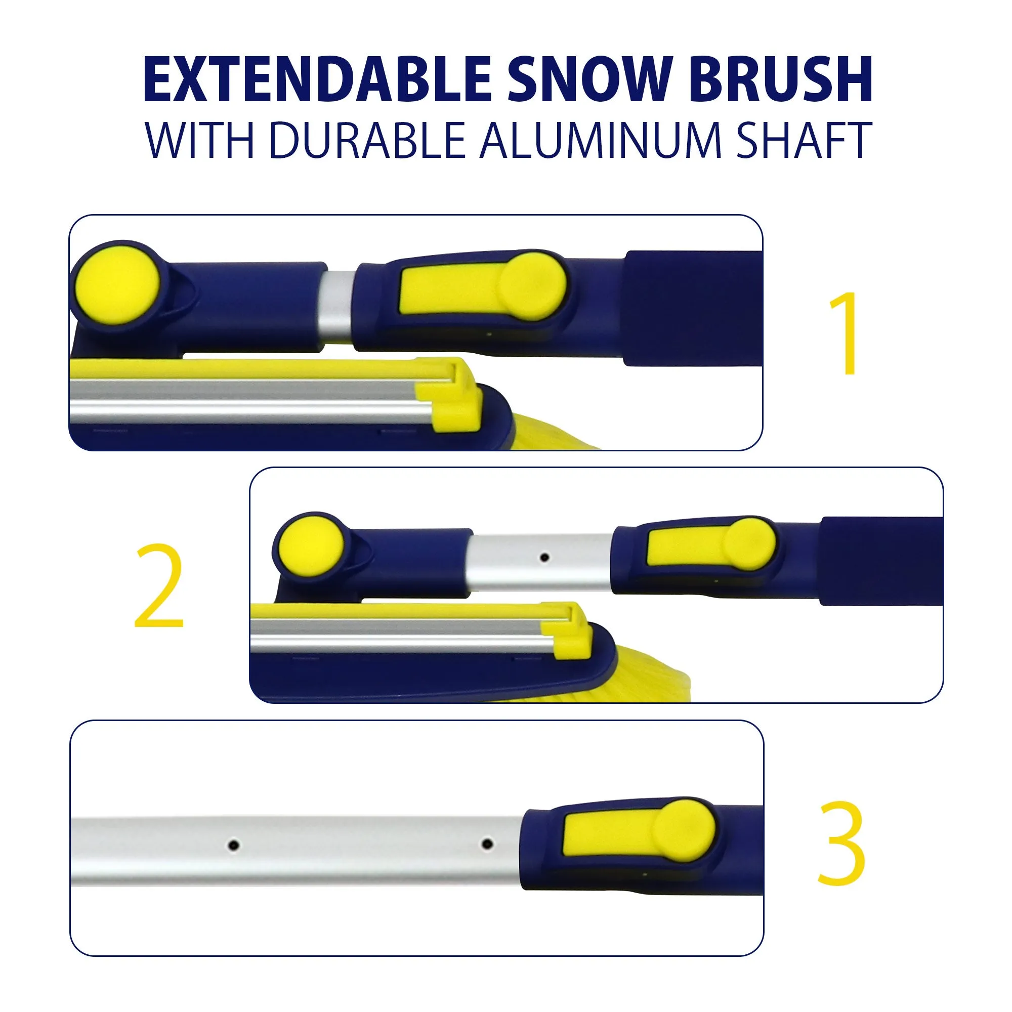 Michelin Ultra Duty Extendable 43-63" Snow Brush for Trucks XL Swivel Head, Squeegee, Ice Scraper, Ergonomic, Scratch Free Auto Window Snowbrush, Windshield Broom for Car, SUV, Pack of 2