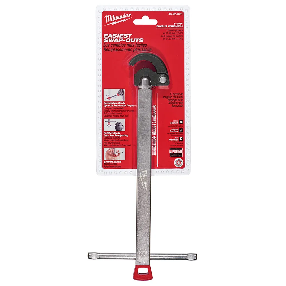 Milwaukee 48-22-7001 BASIN WRENCH - 1.25" CAPACITY