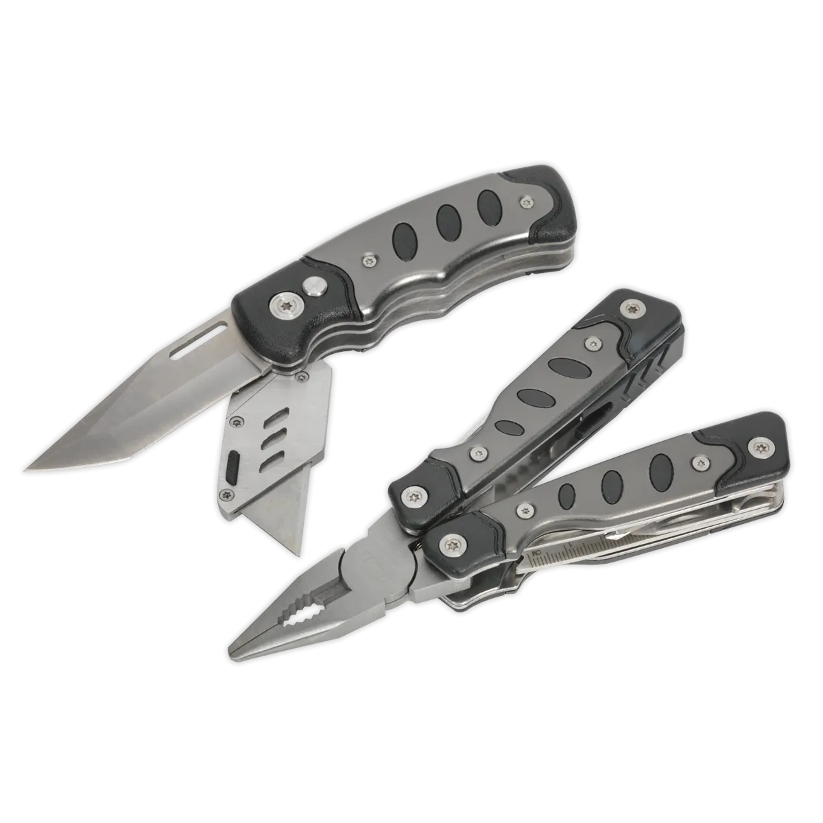 Multi-Tool & Twin Blade Knife Set 2pc 15 Function