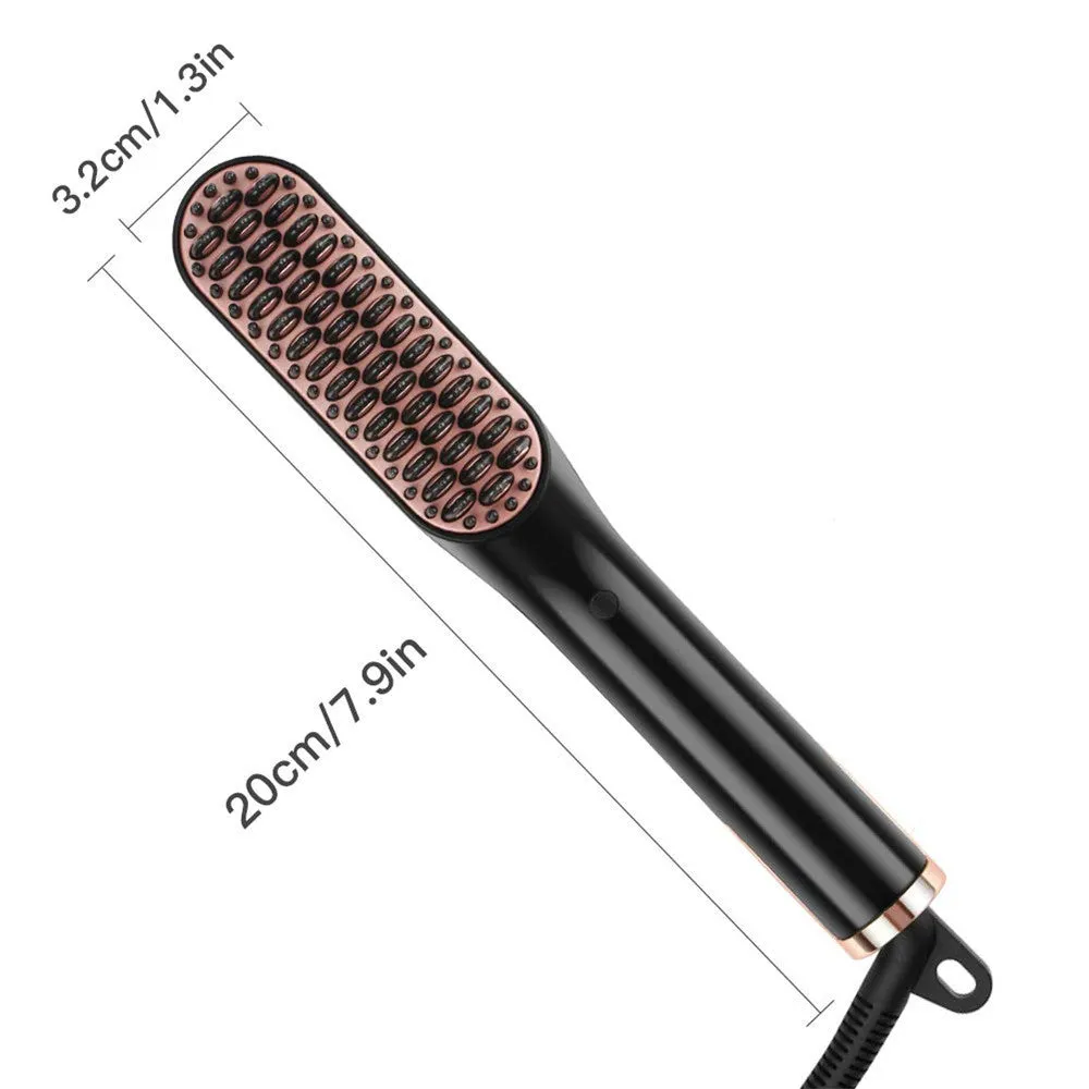 Multifunctional Black Hair Straightener Brush Hot Comb Styling Tool