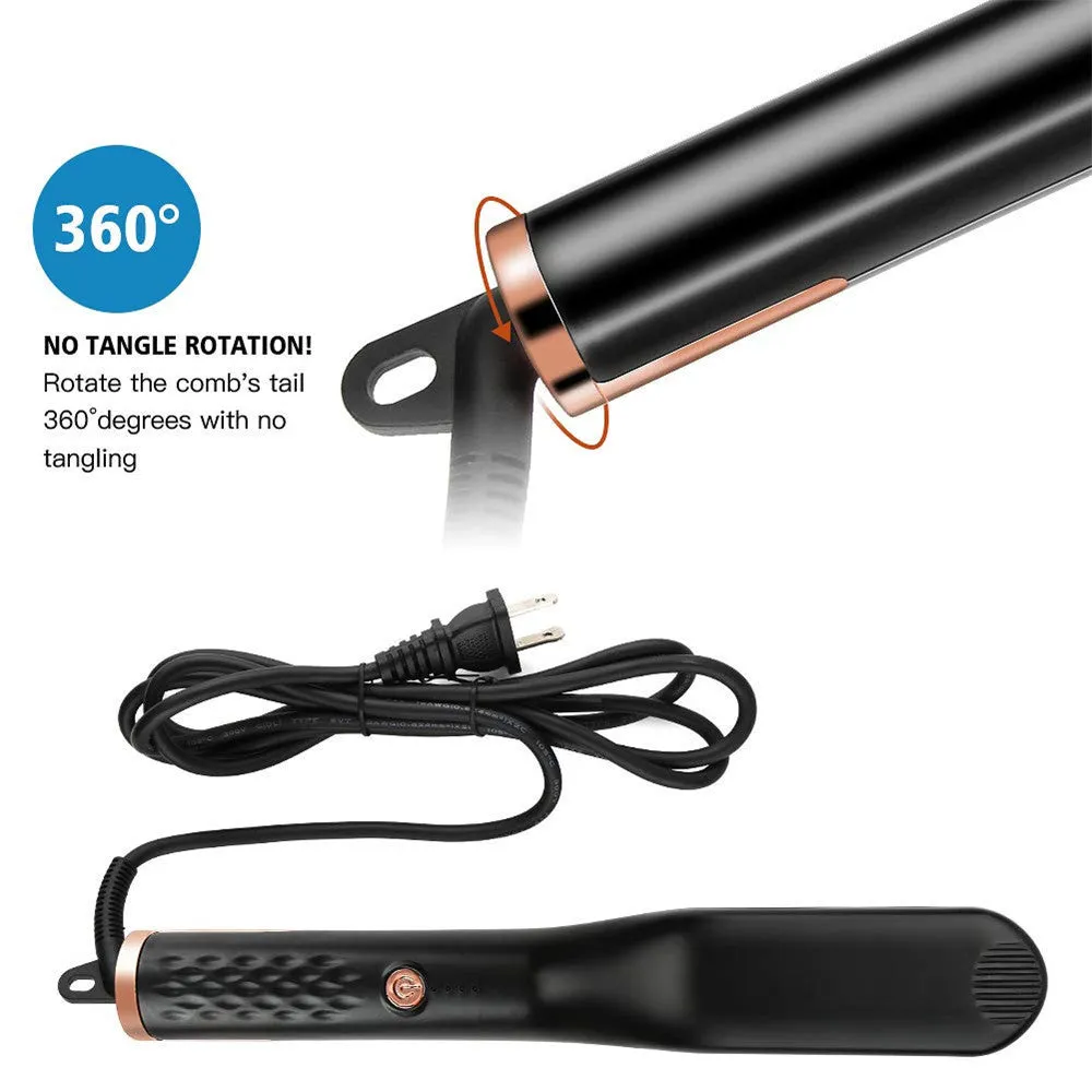 Multifunctional Black Hair Straightener Brush Hot Comb Styling Tool