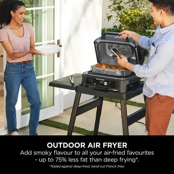 Ninja OG901UK Woodfire Pro Connect XL Electric BBQ Grill & Smoker - Black/Blue