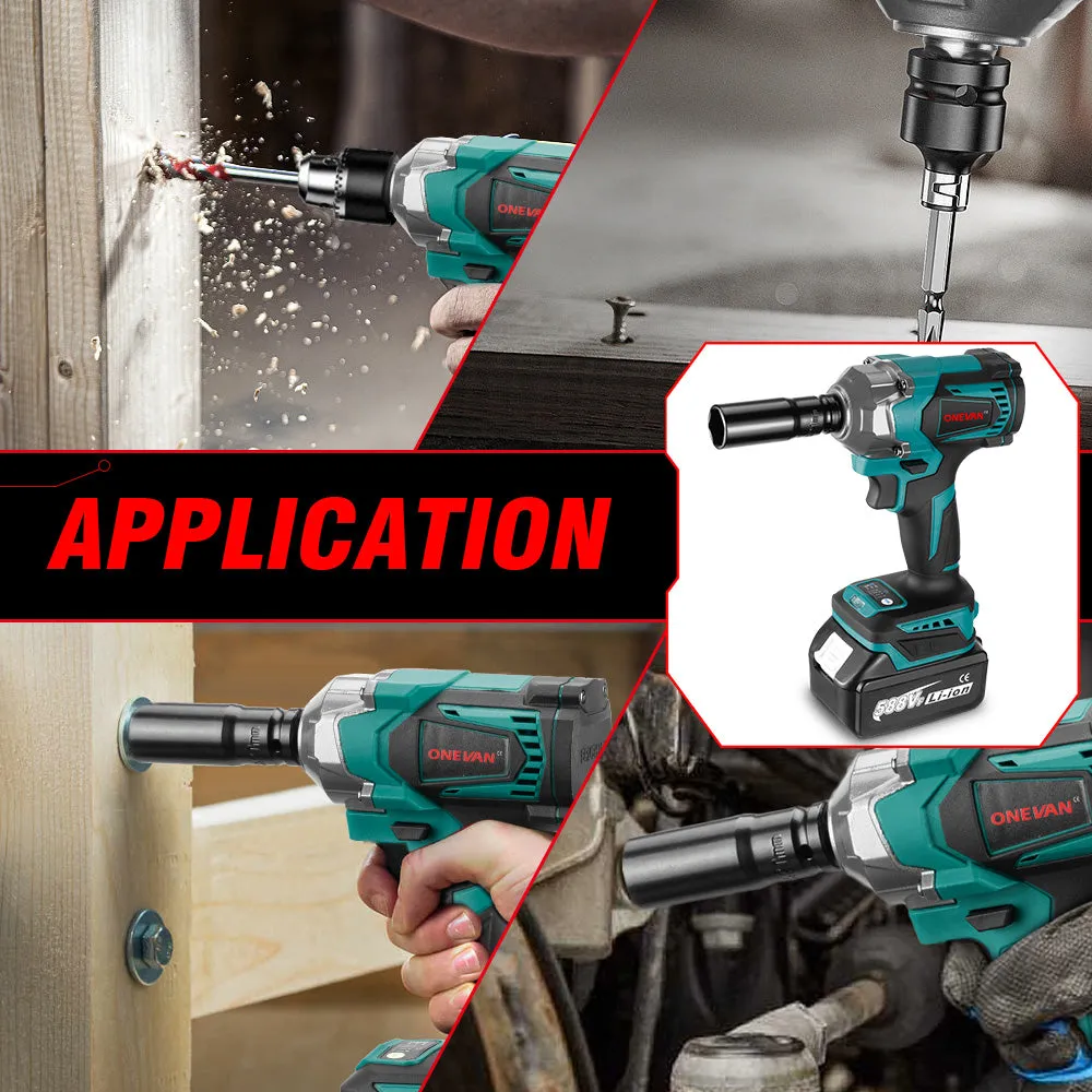 ONEVAN 1/2" 1200N·m Brushless Cordless Impact Wrench | For Makita 18V Battery