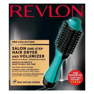 Open Box - Revlon Salon One-Step Hair Dryer and Volumizer Hot Air Brush - Teal