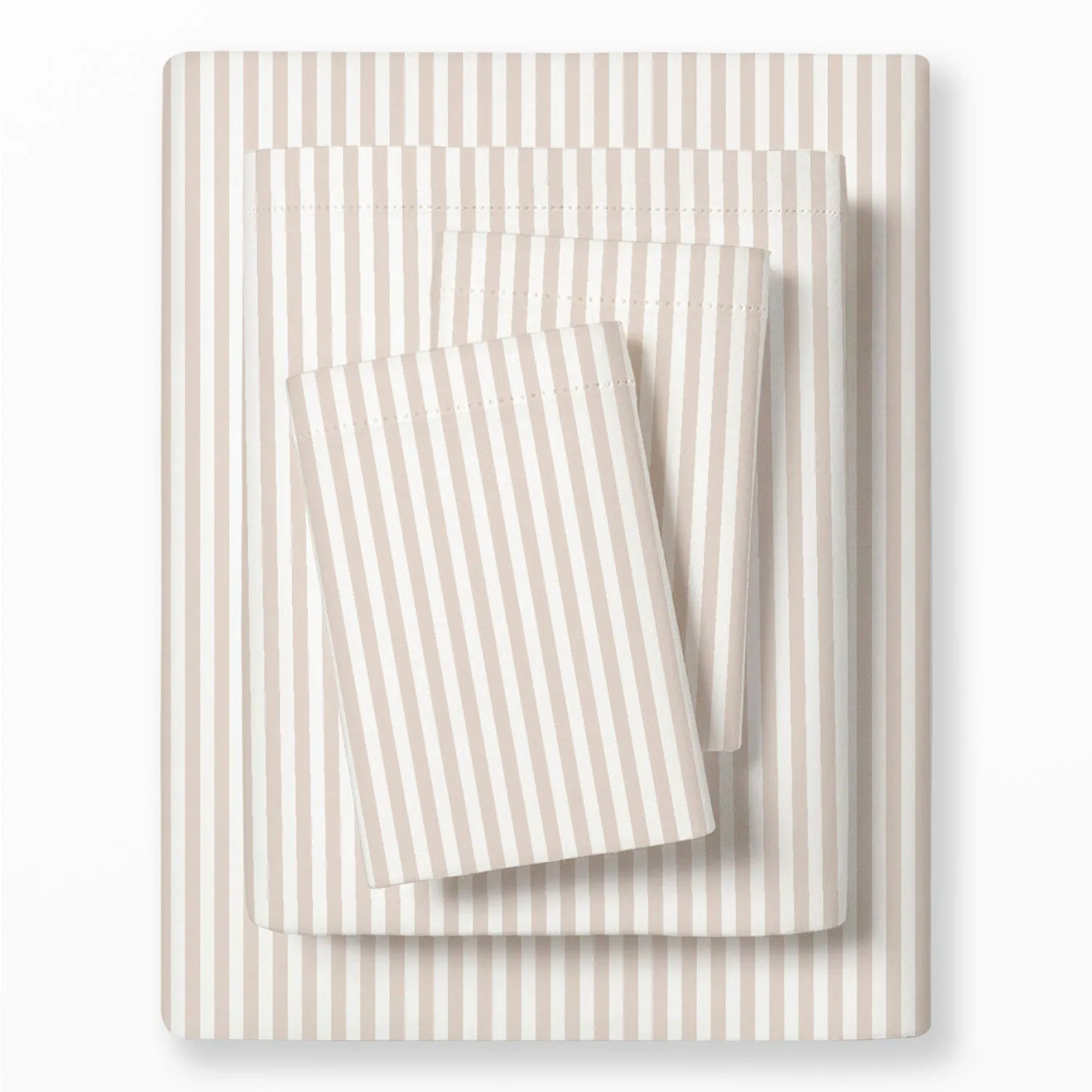 Organic Cotton Sheet Set - Beige Stripes