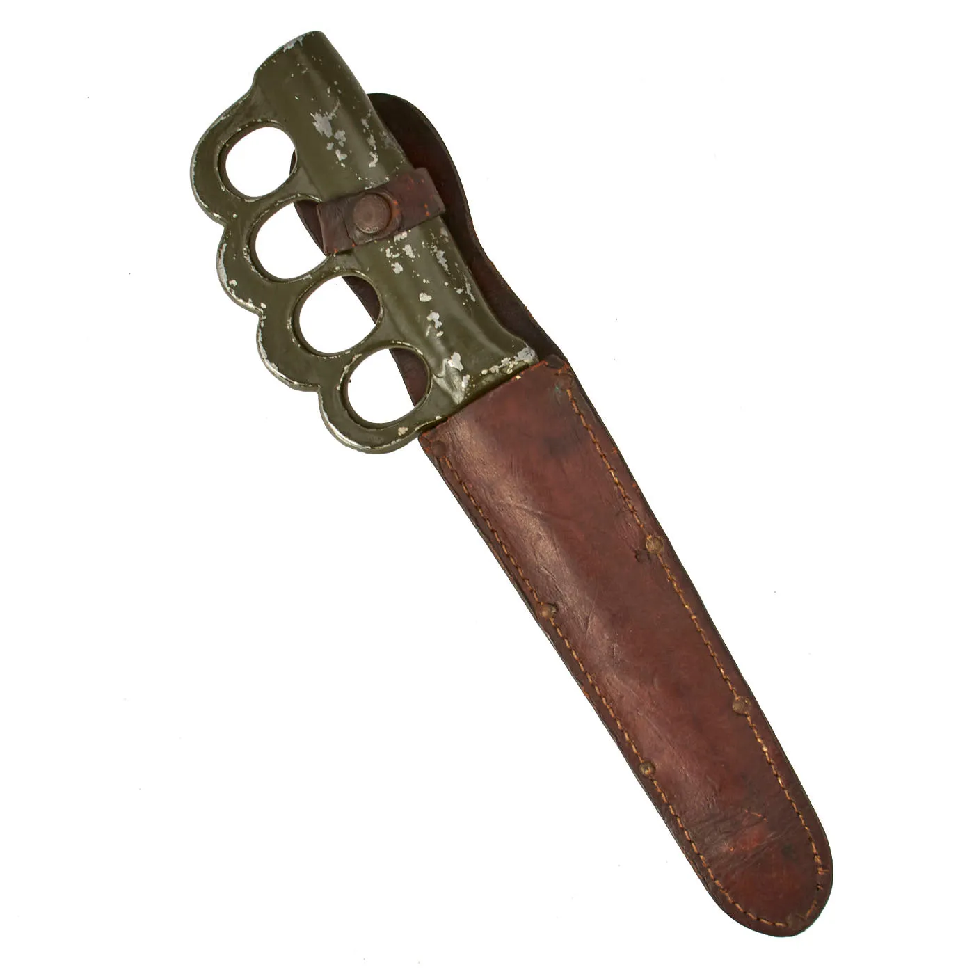 Original U.S. WWII Custom Knuckle Duster Fighting Knife As Seen in Book Signed By Author - Page 292