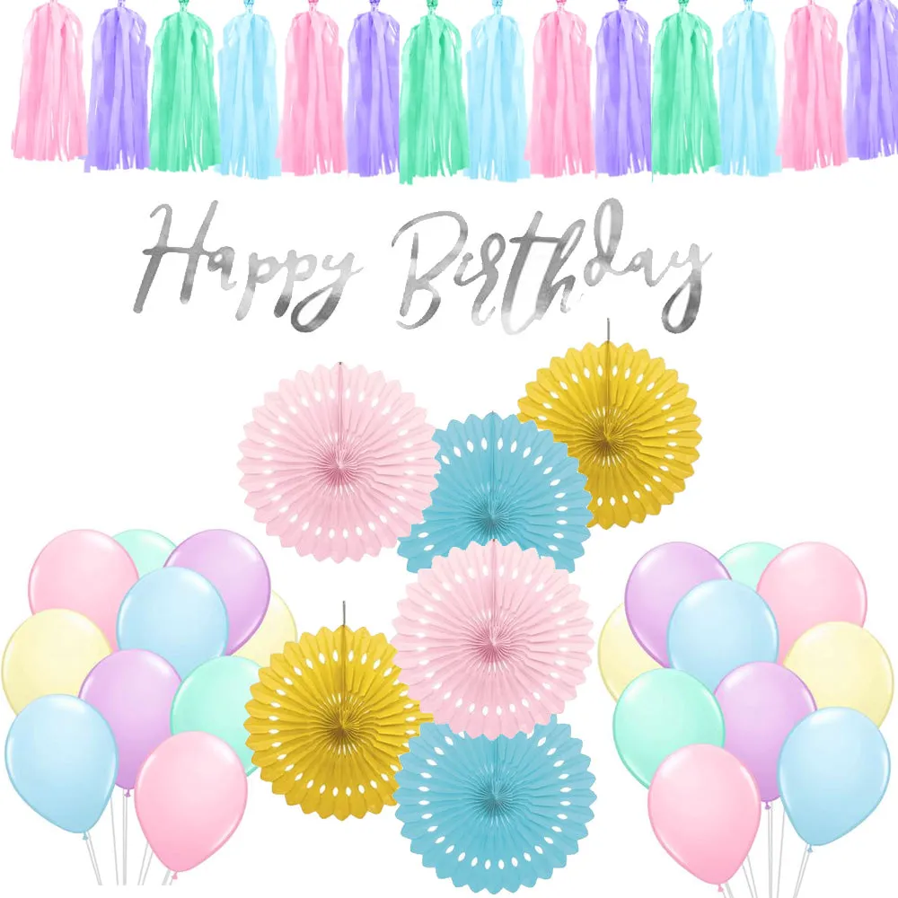 Pastel Colour Birthday Decoration Pack