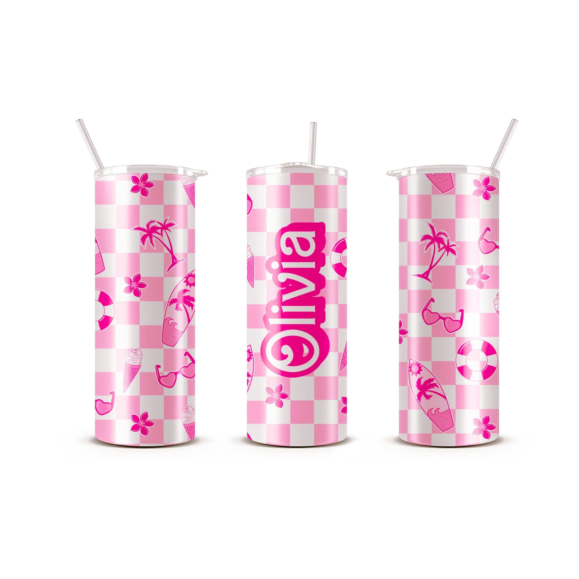 Personalized 20 oz Skinny Tumbler with Straw