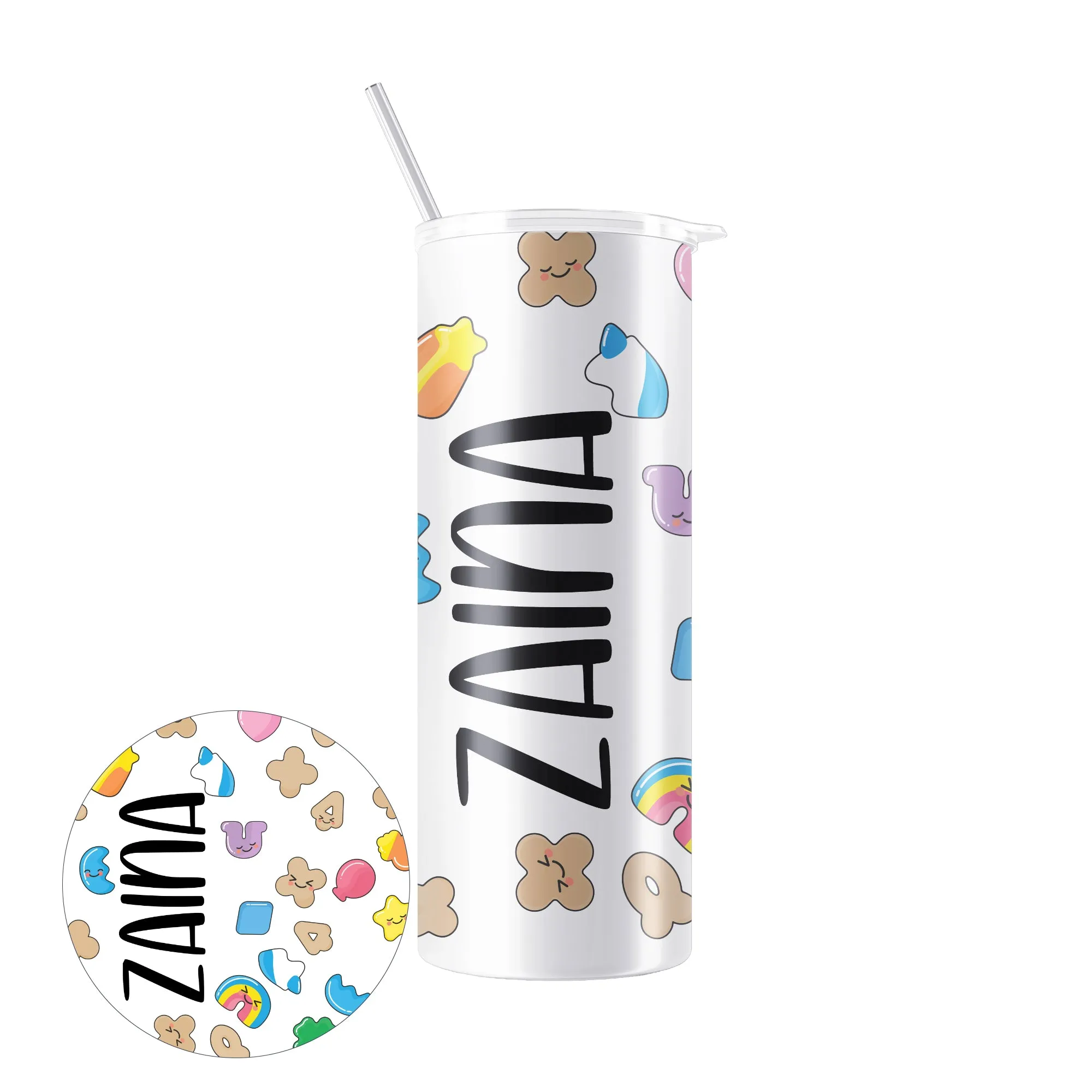 Personalized 20 oz Skinny Tumbler with Straw